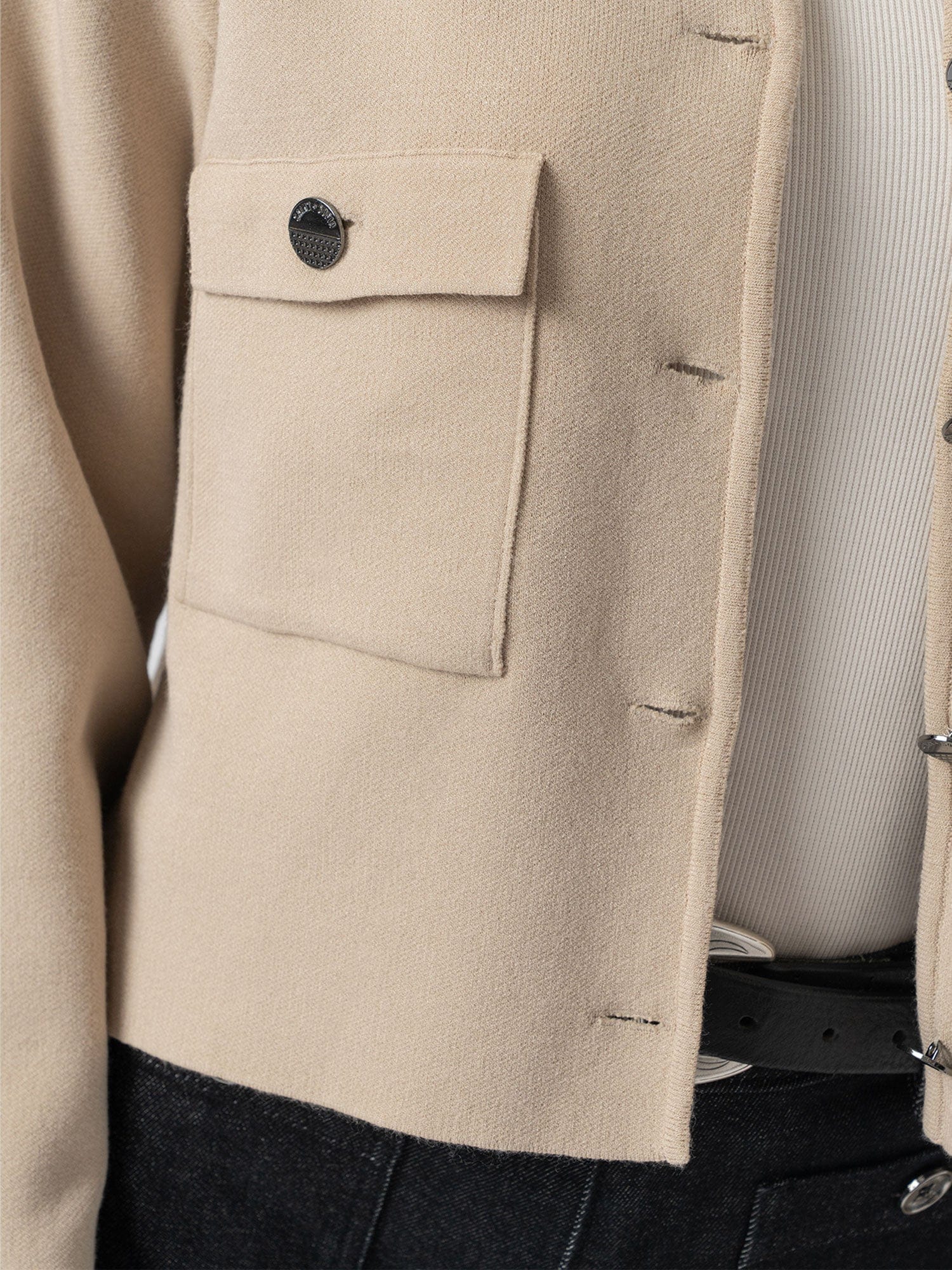 Maeva Knit Jacket Cream - Women's Wool Jacket | Saint + Sofia® EU
